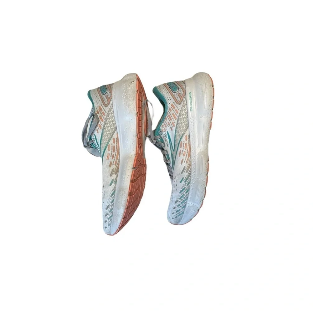 Brooks Glycerin 20 Running Shoes Womens 10.5 Gray Teal Cushioned Neutral Trainer